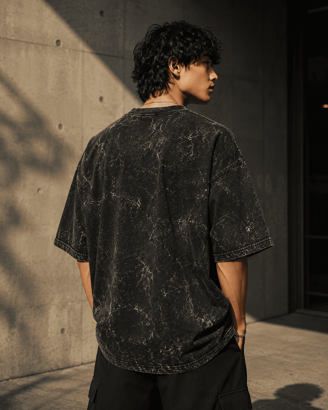 DELUZN Silent Mood Loud Thoughts Acid Wash Oversized T-Shirt - view 2