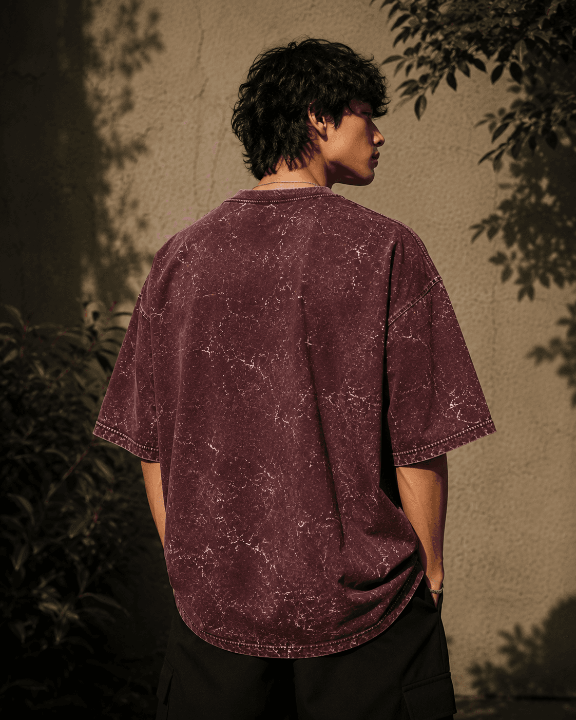 DELUZN Silent Mood Loud Thoughts Acid Wash Oversized T-Shirt - view 4
