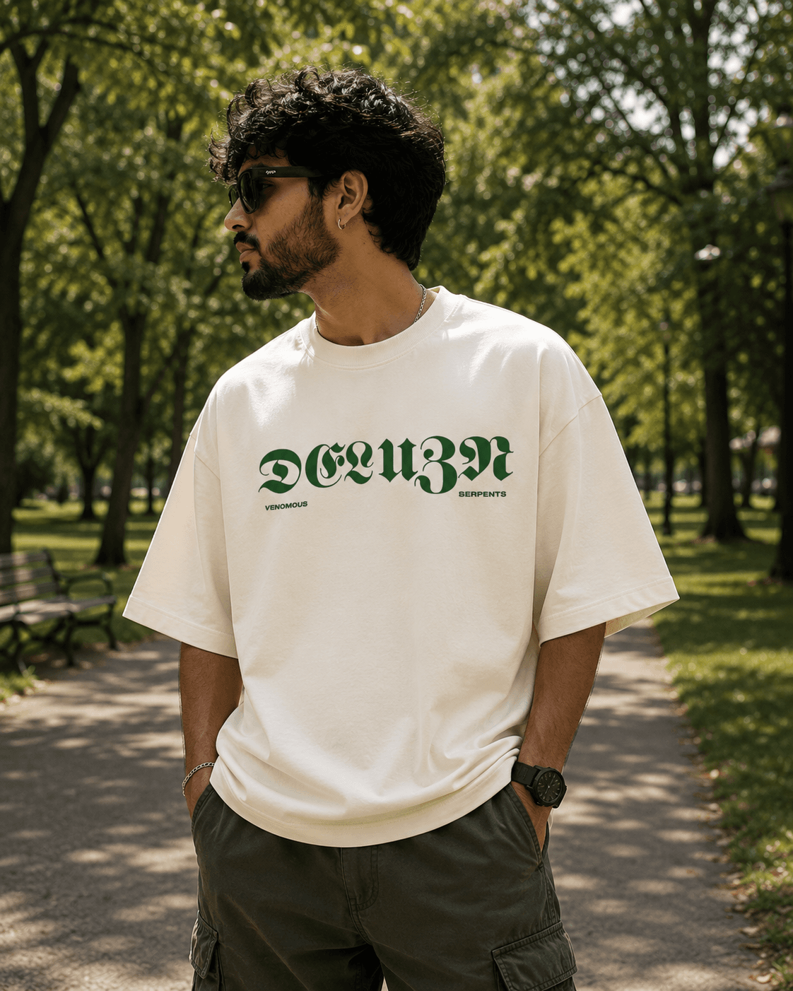 DELUZN Medusa Oversized T-Shirt – Off White - view 4