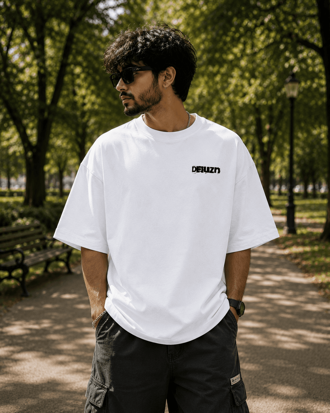 DELUZN Unisex Innocent – Until Proven Fur-ocious Oversized T-Shirt - view 3