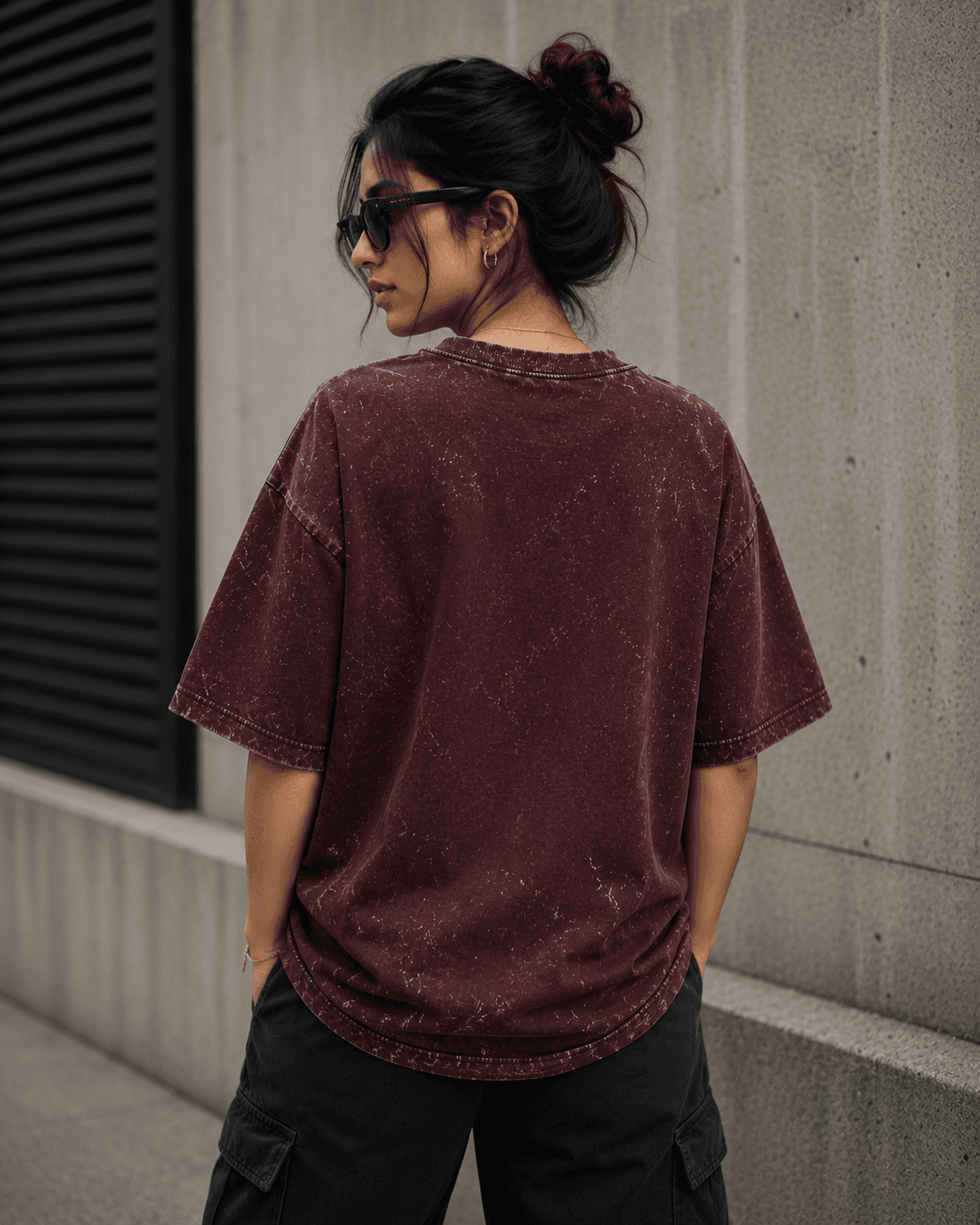 DELUZN Unisex Cosmic Pixel Voyager Acid Wash Oversized T-Shirt - view 4