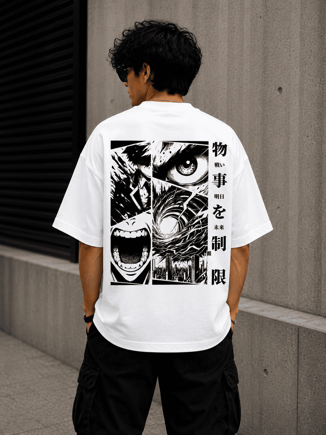 DELUZN Unisex Vision Unleashed Oversized Graphic T-Shirt - view 2