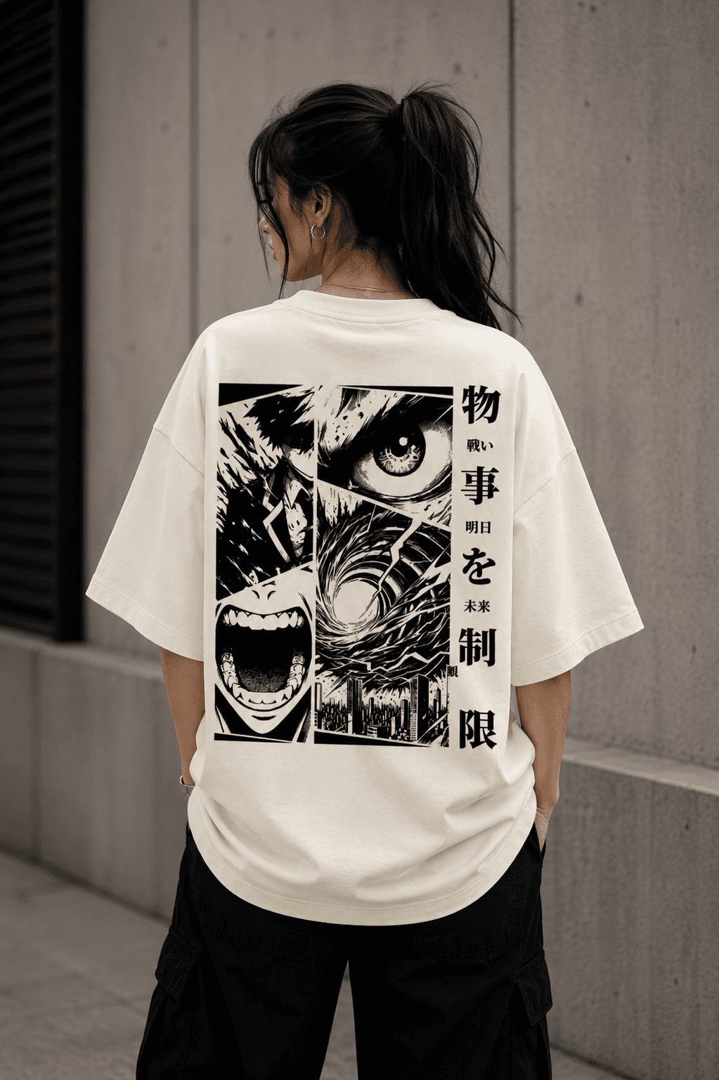 DELUZN Unisex Vision Unleashed Oversized Graphic T-Shirt - view 3