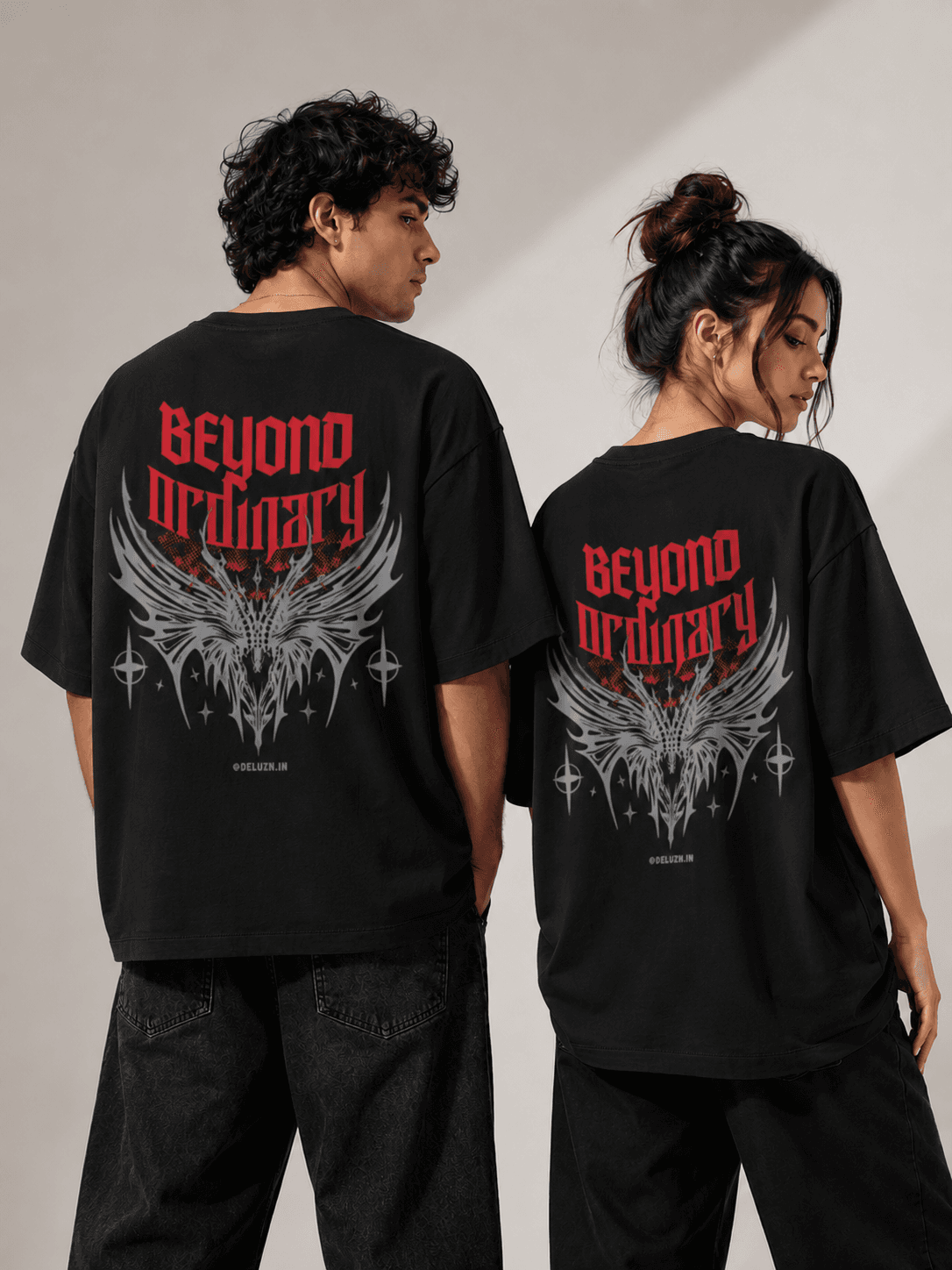 DELUZN Beyond Ordinary Unisex Oversized Graphic T-Shirt - view 2