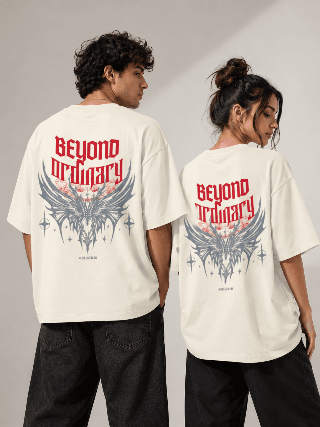 DELUZN Beyond Ordinary Unisex Oversized Graphic T-Shirt - view 4