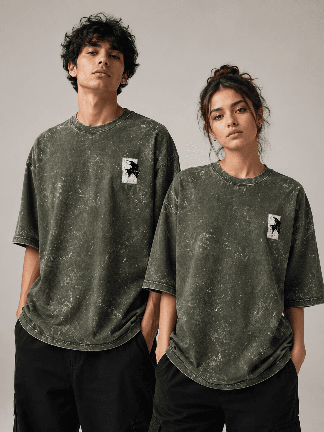 DELUZN Radiant Flight Acid Wash Unisex Oversized Graphic T-Shirt - view 3
