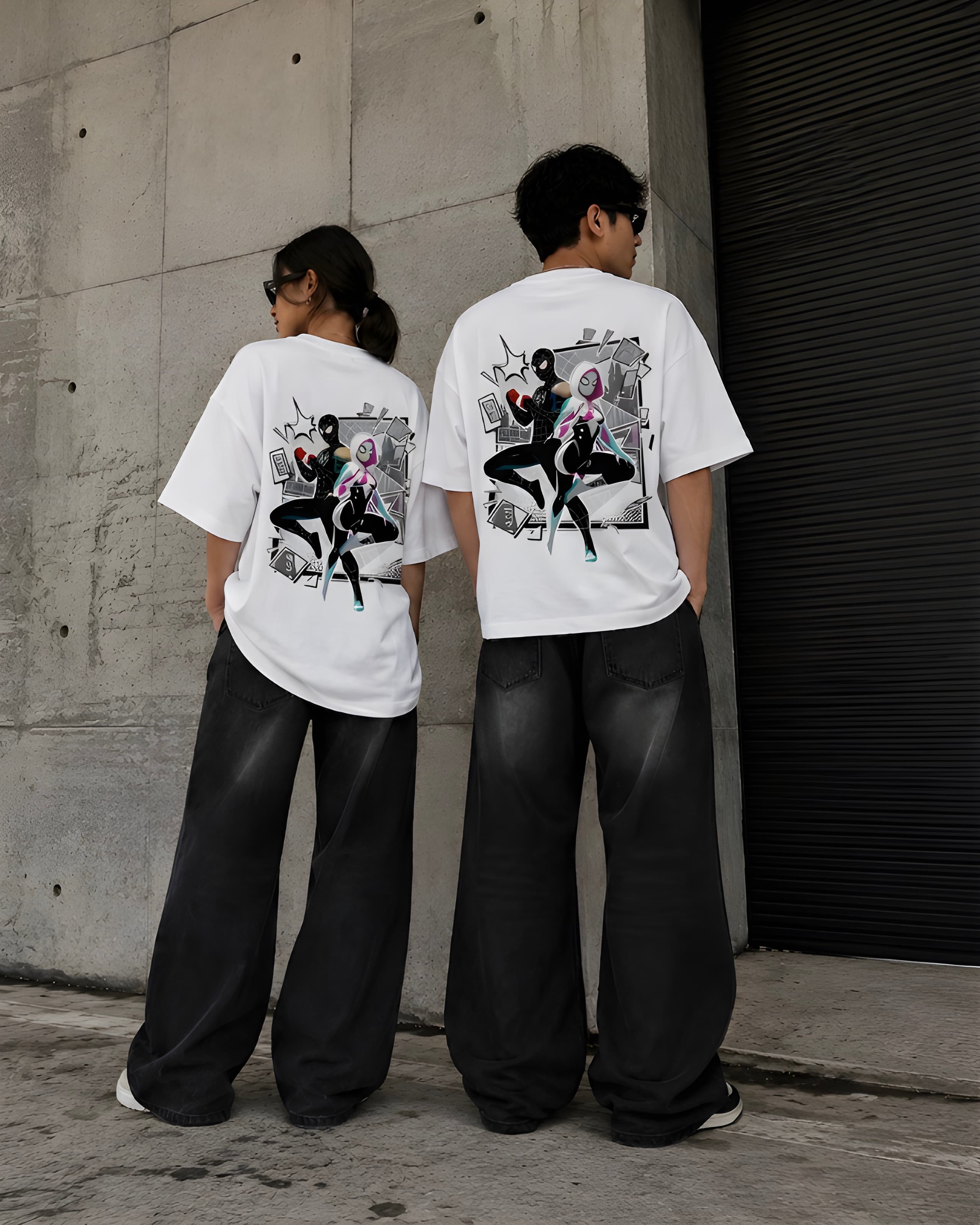 DELUZN Spider Verse Duo Oversized Graphic Tee - view 1
