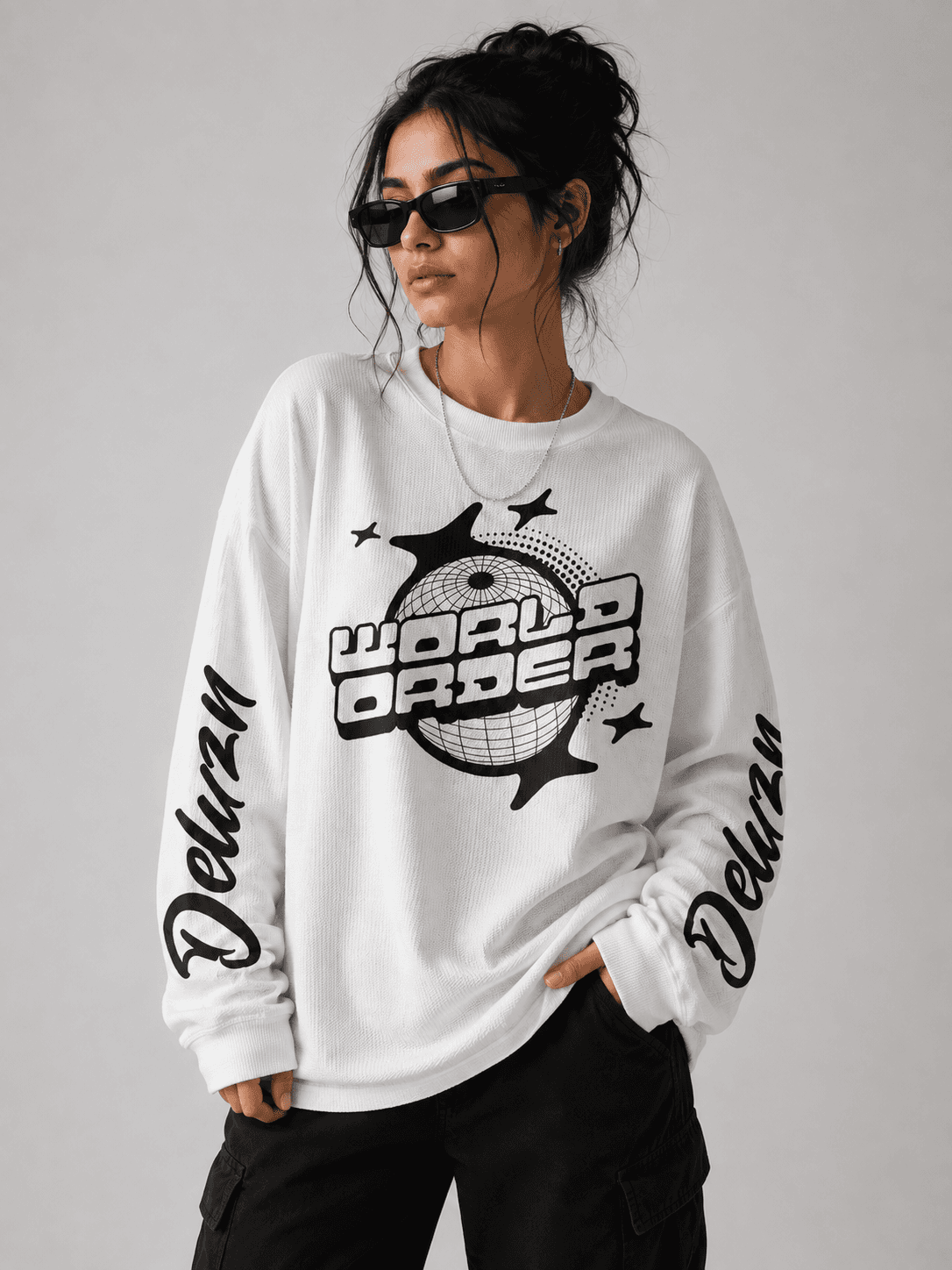 DELUZN Orbit Overdrive Waffle Knit Oversized Tee - view 2