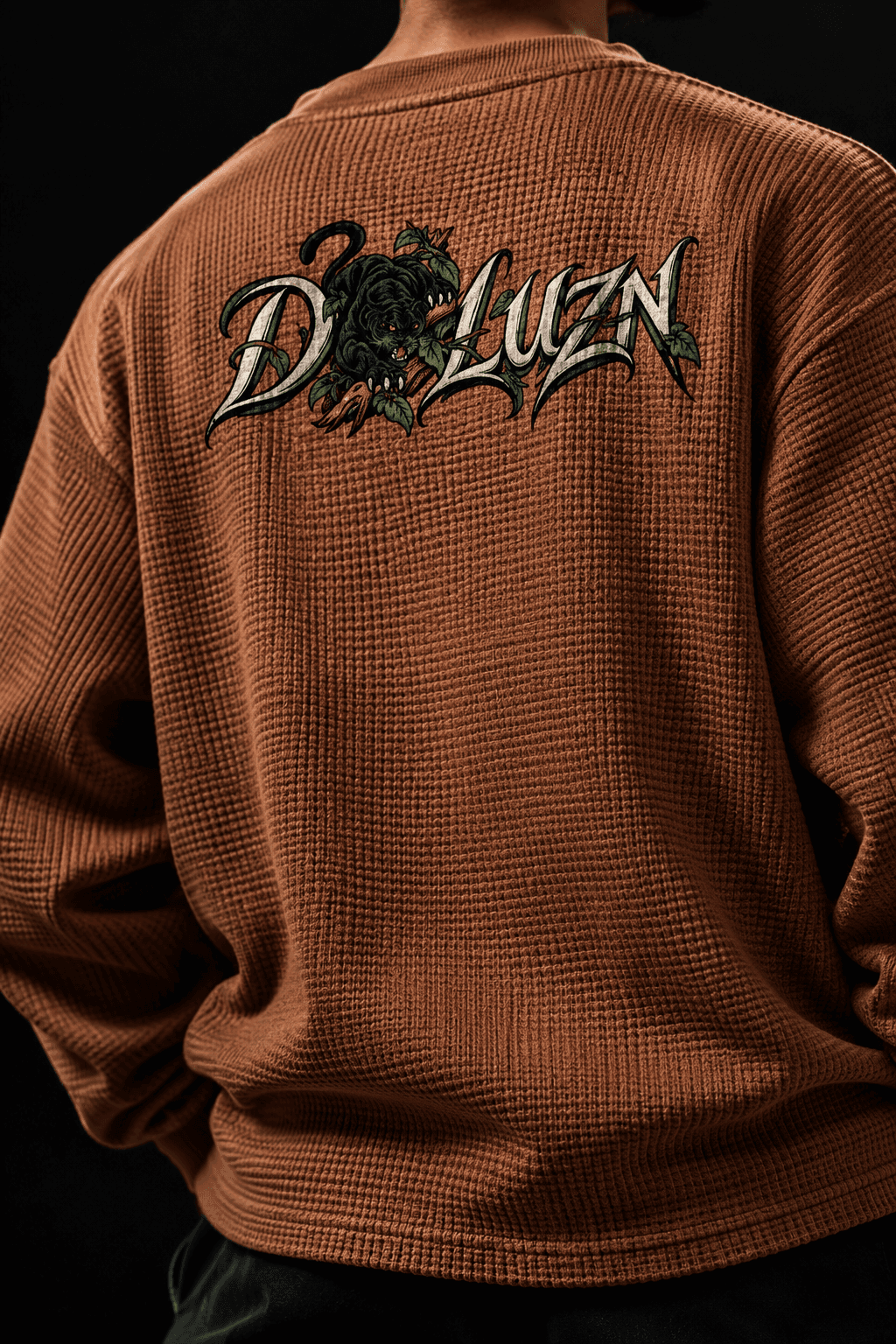 Deluzn Midnight Panther Waffle Knit Tshirt - view 3
