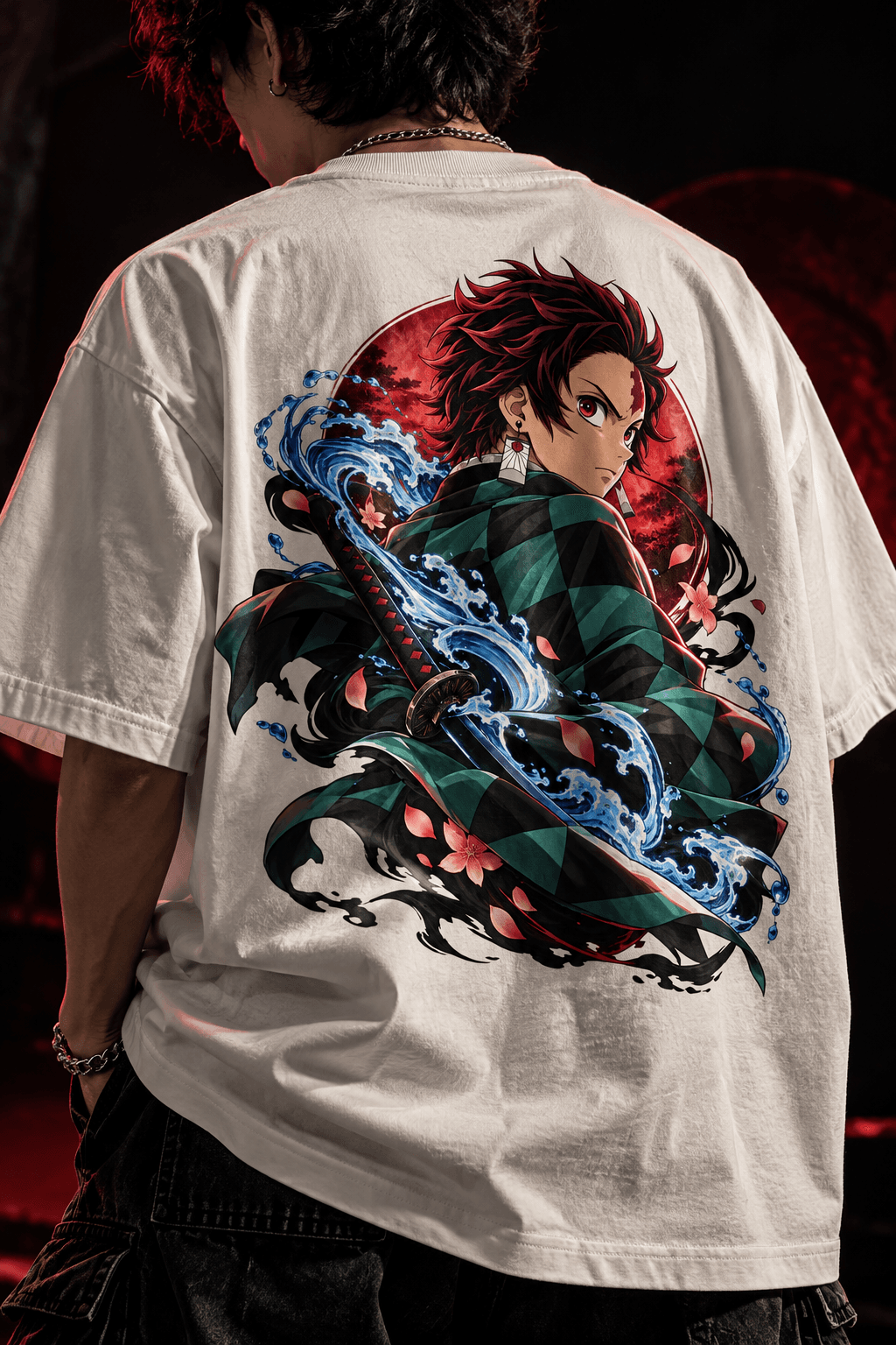 Deluzn Tanjiro Crimson Flow Unisex Oversized Tee - view 1