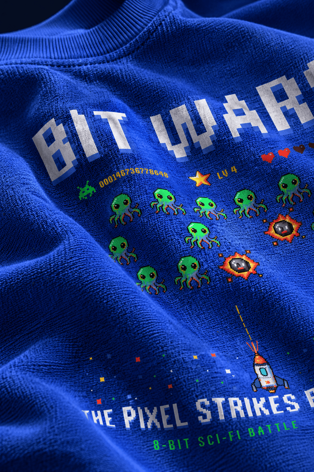 Deluzn Bit Wars Unisex Oversized T-Shirt Blue - view 2