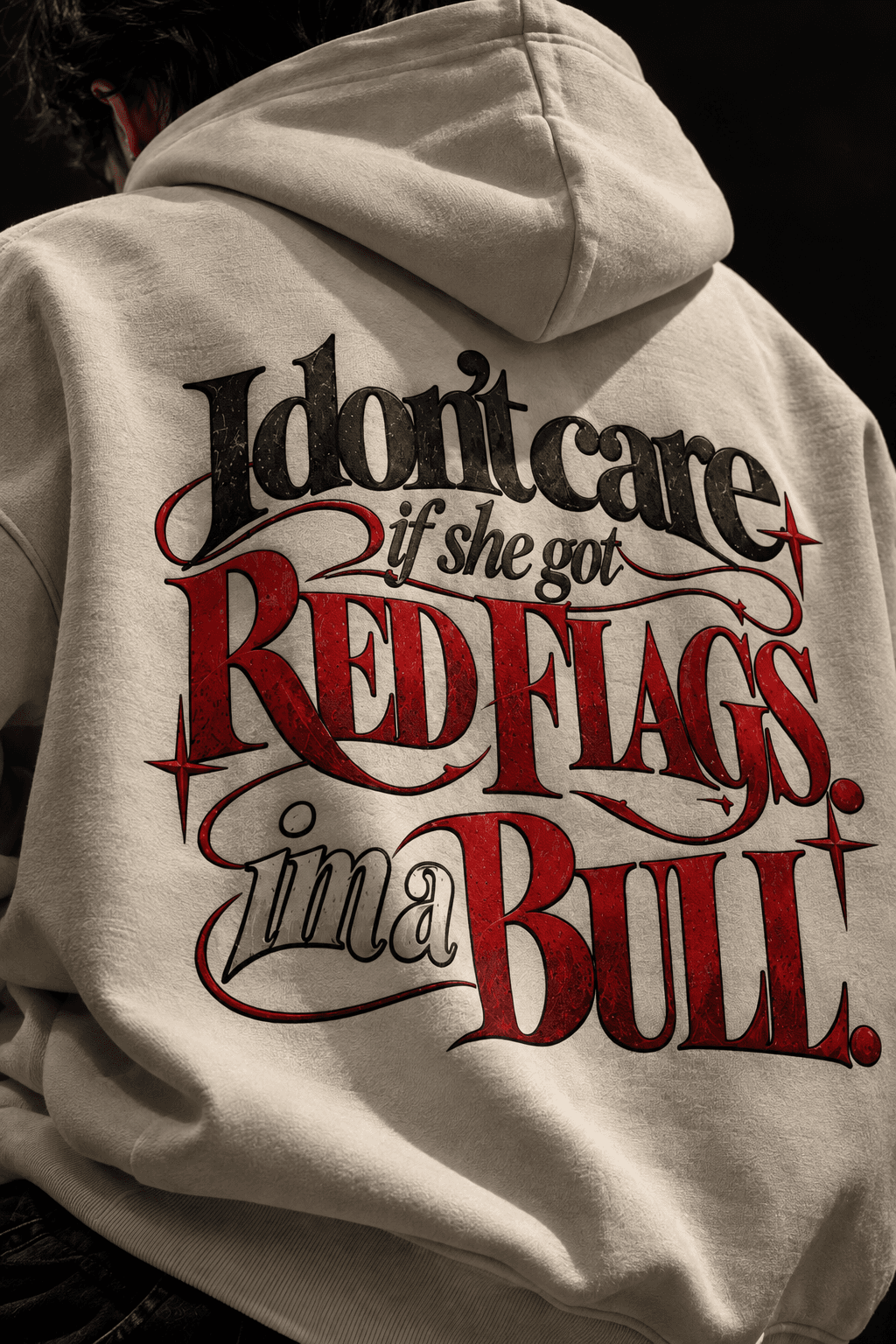 Deluzn She Got Red Flags Unisex Boxy Fit Hoodie - view 1
